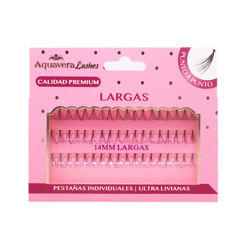 Pestañas Punto por Punto con Nudos Largas