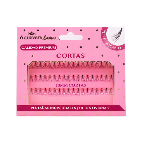 Pestañas Punto por Punto  con Nudos Cortas