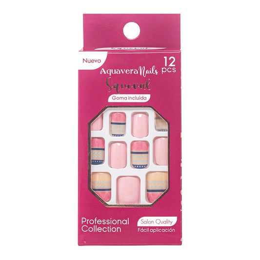 Uñas Postizas Modelo Squoval 12