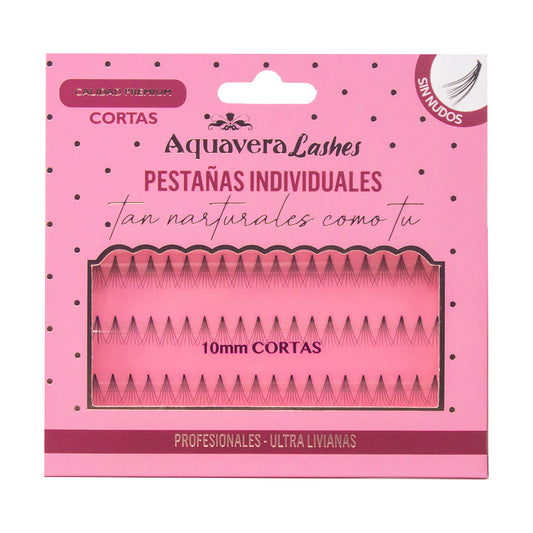 Pestañas Punto por Punto Sin Nudos Cortas